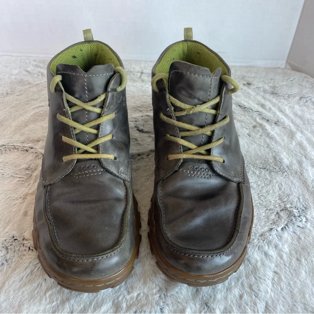 Ecco Stylish Green Leather Men's Shoes 43 (10US)